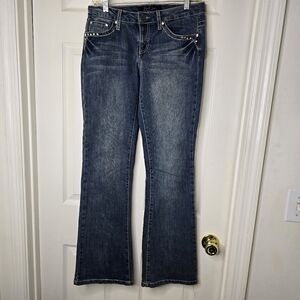 Joe's stud and stone embellished womens Blue Jeans. 7‎